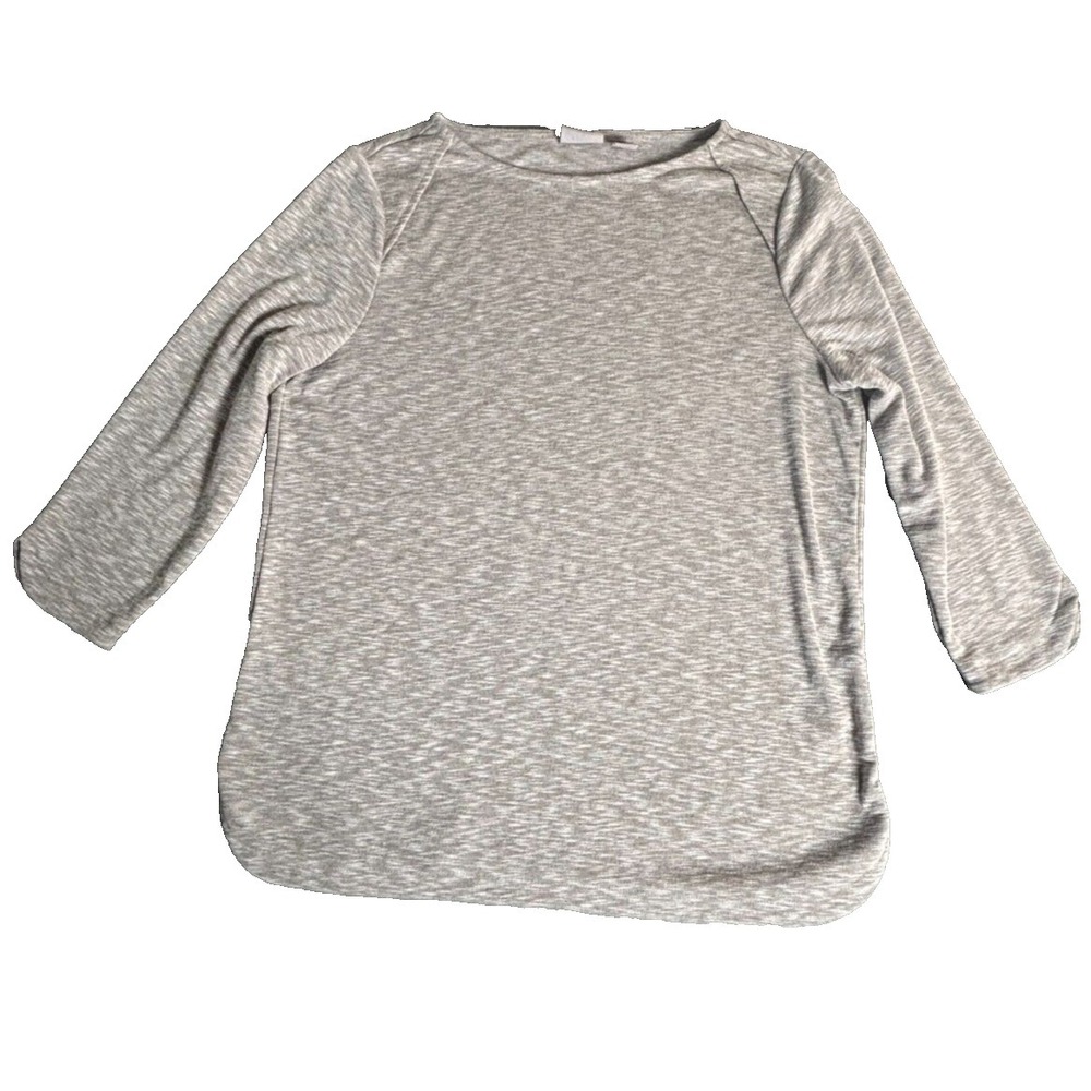Chico's T-Shirt Women's 1 Studded Crew Neck Long Sleeve Pullover Outdoor